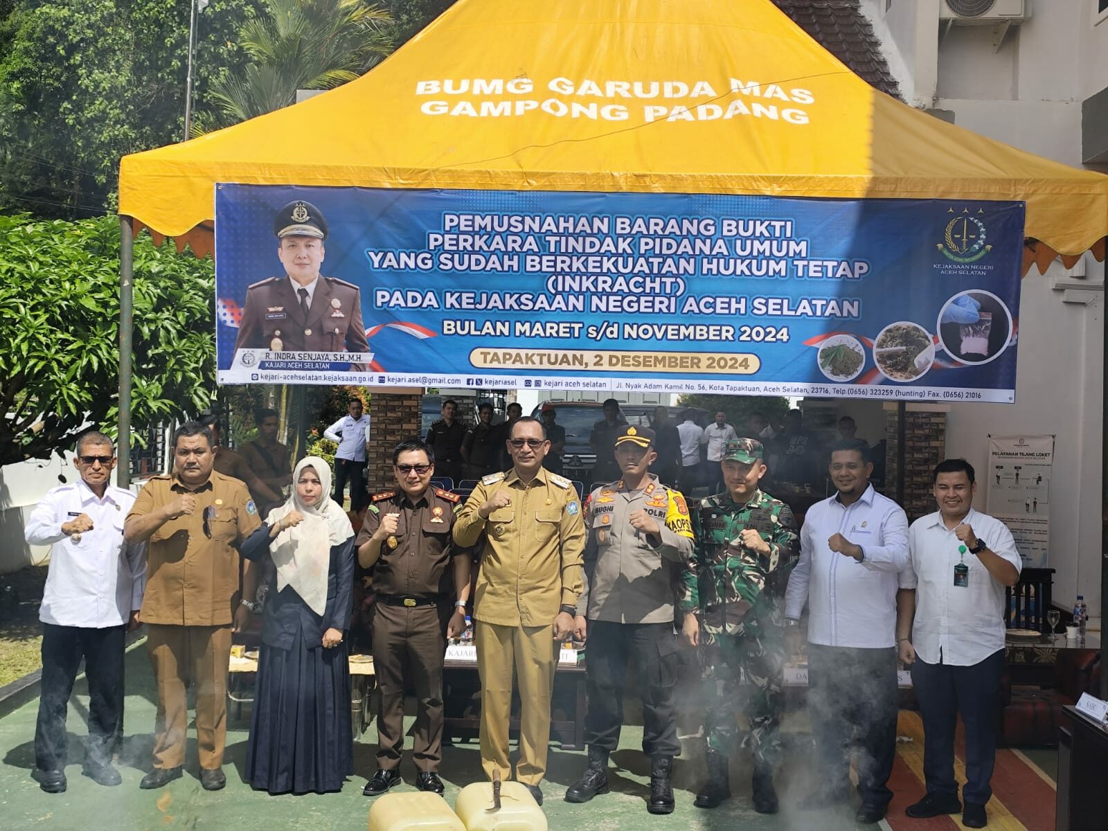Kepala BNNK Aceh Selatan Menghadiri Kegiatan Pemusnahan Barang Bukti dan Barang Rampasan Kejaksaan Negeri Aceh Selatan yang telah Berkekuatan Hukum Tetap atau Inkracht Periode Bulan Februari s/d November Tahun 2024 Kepala BNNK Aceh Selatan Menghadiri Kegiatan Pemusnahan Barang Bukti dan Barang Rampasan Kejaksaan Negeri Aceh Selatan yang telah Berkekuatan Hukum Tetap atau Inkracht Periode Bulan Februari s/d November Tahun 2024