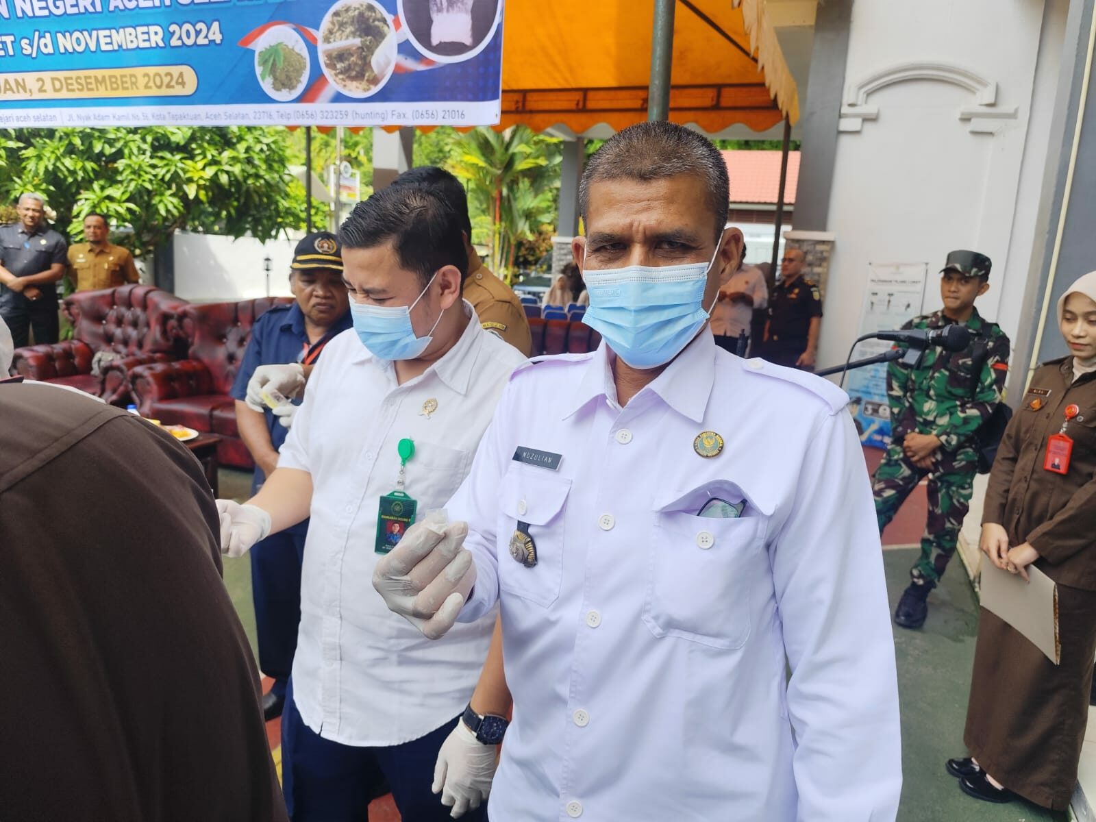 Kepala BNNK Aceh Selatan Menghadiri Kegiatan Pemusnahan Barang Bukti dan Barang Rampasan Kejaksaan Negeri Aceh Selatan yang telah Berkekuatan Hukum Tetap atau Inkracht Periode Bulan Februari s/d November Tahun 2024